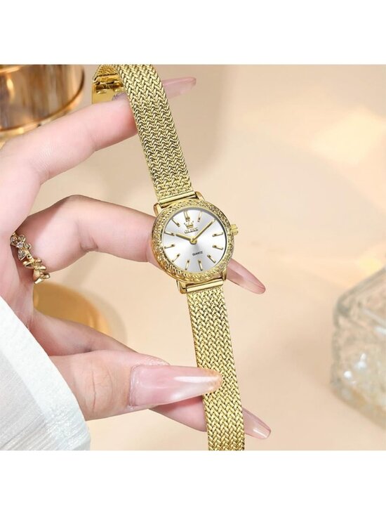 Women\'s Gold band / White dial  Diamond Fashion Elegant Chronograph Wrist Watch main image 4